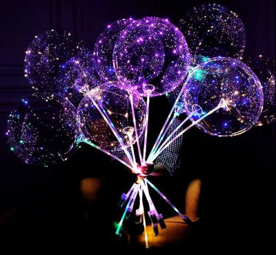 China Advertising Toy Colorful LED Bobo Bubble Light Glowing Balloons For Party Decoration for sale