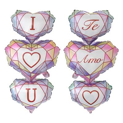 China Gift Toy SkyCity OEM Love Balloon Three Side Heart United Printing Globo For Valentine's Day Wedding Decoration for sale