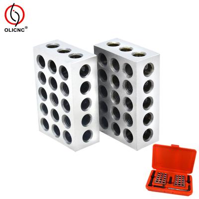 China Machinery Industry Precision Block 1-2-3 Inch Size Clamping Block Set Metric Size 2pcs 23 Holes 25-50-75mm Parallel Blocks for sale