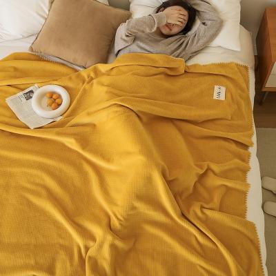 China Nondisposable Wholesale Custom Polyester Blanket Throw Plain Double-Layers Soft Plush Blankets for sale