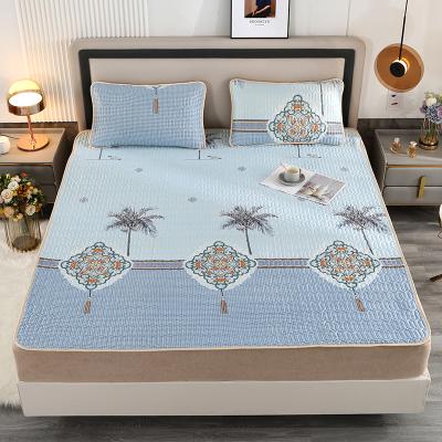 China Factory Folded Thailand Style Latex Bed Natural Silk Mat Summer Ice Mattress Sleeping Simple Model for sale