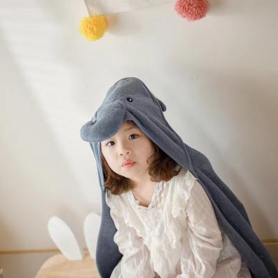 China Hot Sale Kids Animal Super Soft Unicorn Cotton Folded Hooded Blanket With Hat Toddler Animal Bath Towel for sale