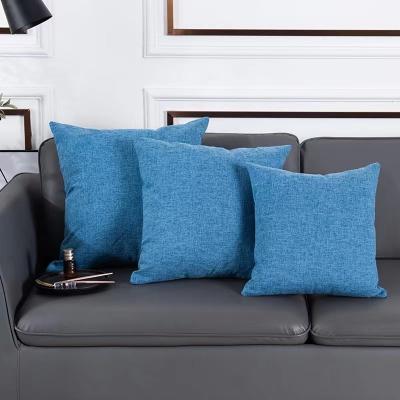 China Nondisposable Customized Woven Design Plain Sofa Decor Office Seat Cushions Linen Cushion Pillow Covers for sale