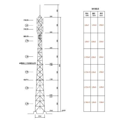 China Q345B/Q235B Telecom tower design drawing dwg manufacturer in China for sale