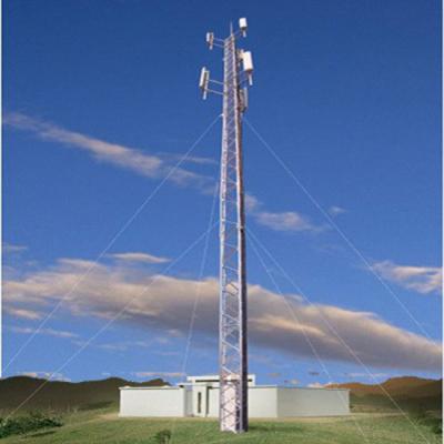 China Q345/Q235 Steel Angle 42m Guy Wire Tubular Steel Cable Communication Tower for sale