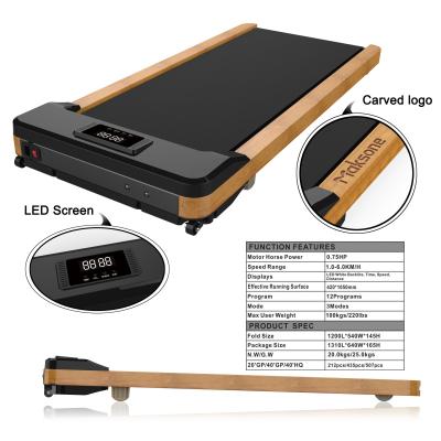 China Home Use Flat Treadmill Under Desk Treadmill Protective Folding Walking Treadmill For Home Gym LED Display Ultrasonic Sensors Equipped for sale