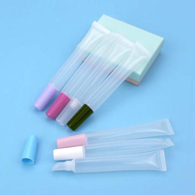 China Personal Skin Care Packaging 15ml Empty Lip Gloss Tube Cosmetics Color Diagonal Slim Color Moisturizer Lip Gloss Bottles In Separate Tubes for sale