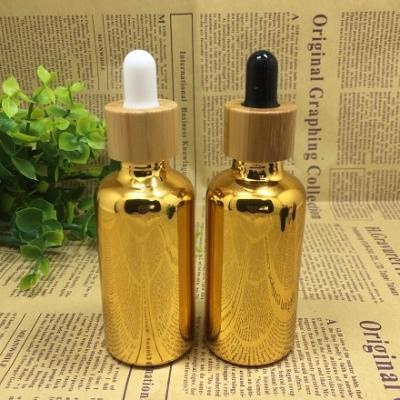 China Personal Care 5/10/15/20/30/50/100ml Cover Glass Dropper Bottle Essential Oil Bamboo Bottles for sale