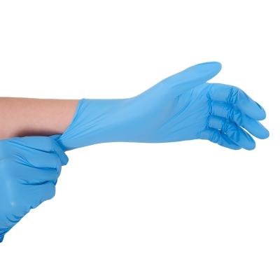 China Oil resistance; high quality multifunctional use food grade waterproof home powder free blue nitrile gloves for sale