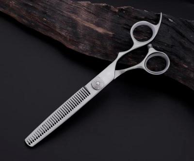 China Professional New Design Comfortable Grasp Pet Grooming Scissors Viable Thinning Unique Design For Dog Hair Cutting MLP304 for sale