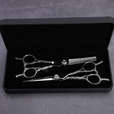 China Unique Hair Scissors Design Illustration Scissors Set Cobalt Steel Japanese Hairdressing Cutting and Thinning Scissors Shears Set MST814 for sale