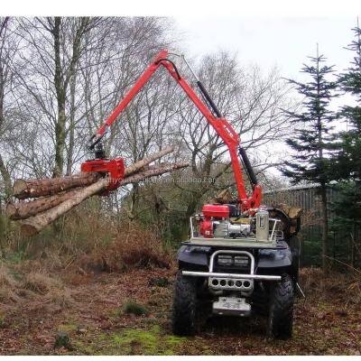 China Hydraulic Trusses 3 Point Hitch Loader Crane Wooden Timber Log Crane With Grabber For Tractor Attachments for sale