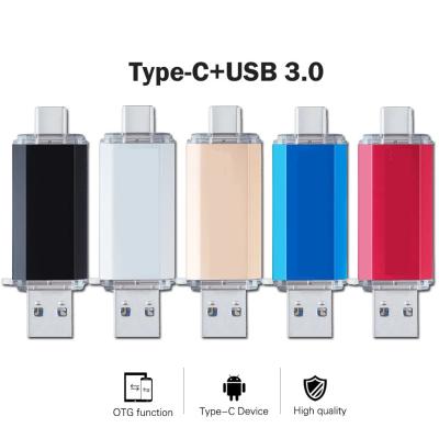 China Flash Type C Pen Drive 512GB 256GB 128GB 64GB 32GB 16GB USB 3.0 Rectangle Hotsale OTG USB Drive Pendrive Stick For Type-C Device for sale