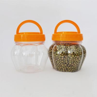 China Eco-friendly 220ML~500ML PET Bottle Pumpkin Shaped Peanut Butter Plastic Jars for sale