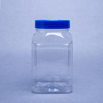 China Factory Outlets 485ML Eco - Friendly Square Transparent Plastic Bottle With Different Cap Colors for sale