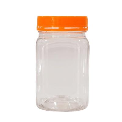 China 480ML Eco-friendly Manufacturers Selling Top Quality Portable Wide Mouth Square Empty Plastic Jar With Lid for sale