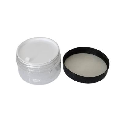 China Wholesale Eco-friendly Transparent Cosmetic Packaging 50ML~250ML Rounded Lid Scrub Face Cream Bottle With Black Lid for sale