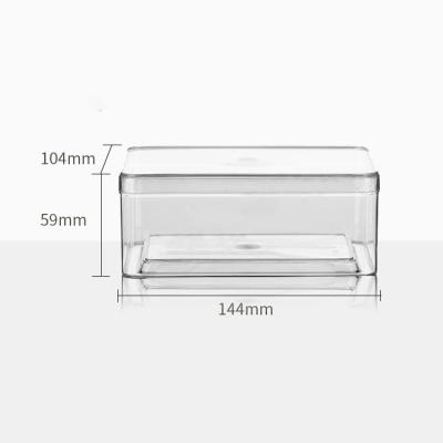 China Recycled Materials 680Ml High Transparent Food Box Rectangular Plastic Cake Slice Box for sale