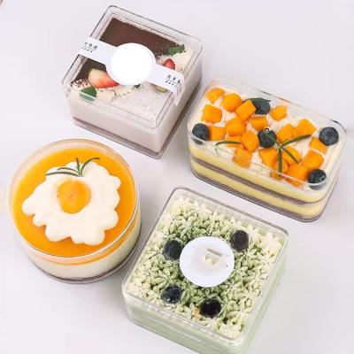 China Recycled Materials 400ML Wholesale Transparency High Square Plastic Storage Boxes For Packiging for sale