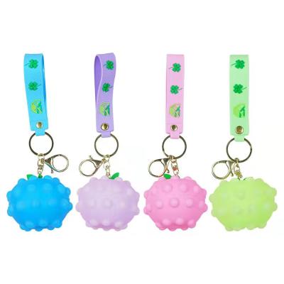 China Stress Reduce New Key Chain For Apple Silicone Pendant Wiggle ToyPush Pop Bubble Silicone Gift Pops Phone Strap With Key Chain for sale