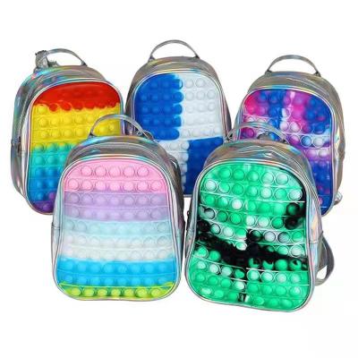 China Shockproof Hot Selling Real Pop It Silicone Schoolbag For Students Schoolbag For Kids Bag Backpacks For Students for sale