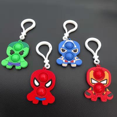 China Stress Reduce Silicone 3D Cartoon Dangle With Hook/Key Chain/Beads Wiggle Unzip Pendant Toy Finger Bubble Toy Push Up for sale