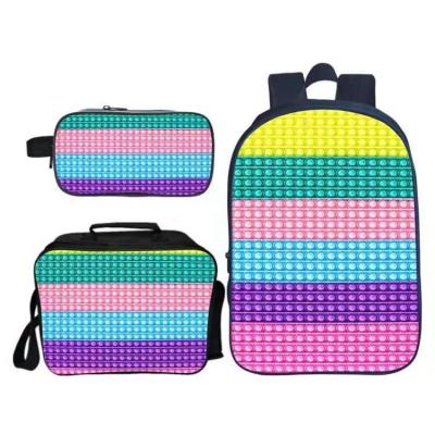 China Amazon Best Selling Anti-fall True Pop It Silicone School Bags Backpacks For Kids For Students for sale