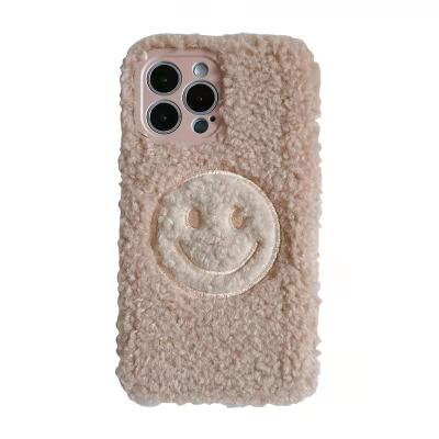 China Anti-fall beautiful hairy smile shaggy cell phone case protector for 13 phone case for iphone 12 pro max for sale