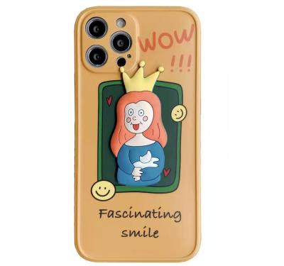 China Luxury Anti-fall 3D Cartoon Designer Phone Case IMD Camera Protection TPU Case For iPhone 12 Pro Max Phone Case 2021 for sale