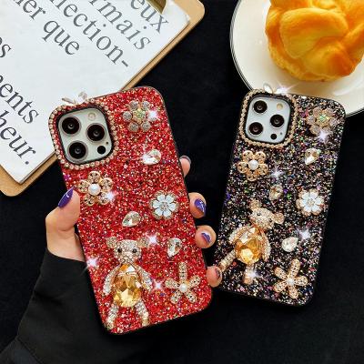 China Anti-drop For Phone 12 pro Max Case 3D Diamond Glitter Sparkle Bling Plastic Handmade For iPhone 12 pro case max for sale