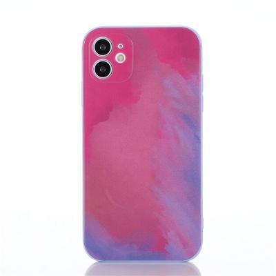 China Anti-fall fashion watercolor design liquid silicone cell phone case for iPhone 13 12 pro max phone 11 case back cover for sale