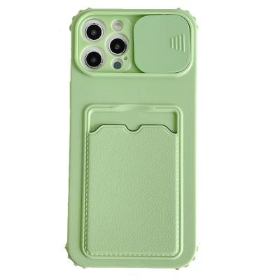 China 2021AmazonBest Seller Fashion Silicone Cell Phone Shockproof Cover With Card Slot For iPhone 12 pro Max Case for sale