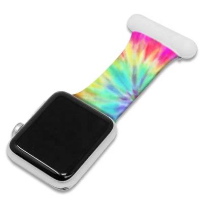 China Fashion Watchband Elastic Colorful Silicone Strap Elastic Pin Buckle Strap For Apple Watch 2021 Series for sale