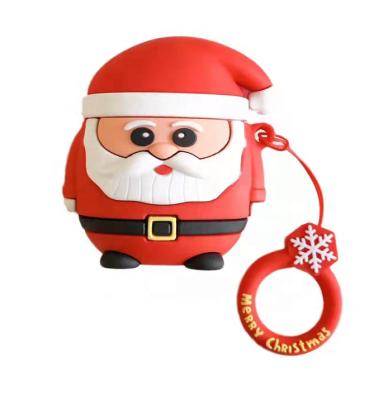 China Christmas Silicone Shockproof Cartoon With Pendant Earphone Case For Airpods Case Cover 2021 Shockproof Earphone Cover for sale