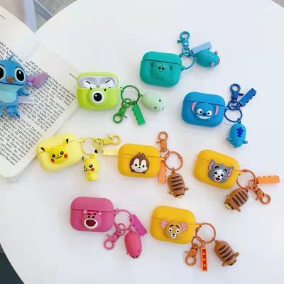 China Popular Cute Anime Shockproof Silicone Cartoon With Earphone Drop Case For Airpods Case Cover Shockproof Earphone Cover 2021 for sale