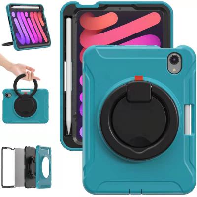 China Shockproof 3 in 1 Case for Ipad Mini 6 Kids Portable Shell for Me Pads mini 6 with 360 Degree Rotatable Kickstand for sale