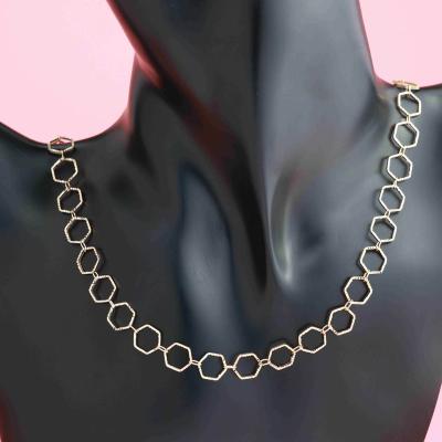 China Anti-allergic LEJIER 18K gold filled chains for Jewelry making Necklace accessories copper key link Color retention Paper clip link chain for sale