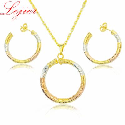 China LEJIER Casual/Sporty Gold Plated Kids Indian Wedding Jewelry Set High Quality Two Piece Jewelry Girls Italy Outfit (Not Including Necklace) for sale