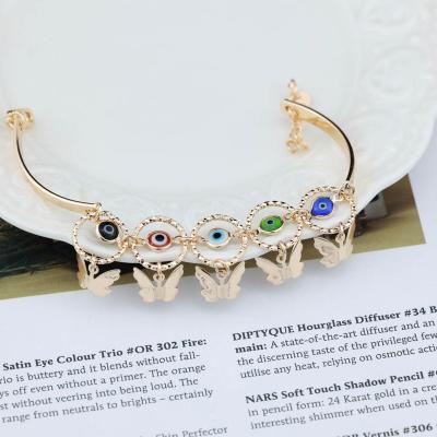 China FASHIONABLE Exquisite Evil Eye Multi-Color Chain Exquisite Workmanship Extra Long Anklets and Bracelets Foot Jewelry for sale