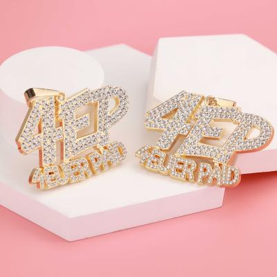 China HipHop Non Allergic Luxury Custom High End Hitters Necklace Jewelry Outlet Iced Out Copper Alloy ZIRCON Letter Initial Pendant for sale