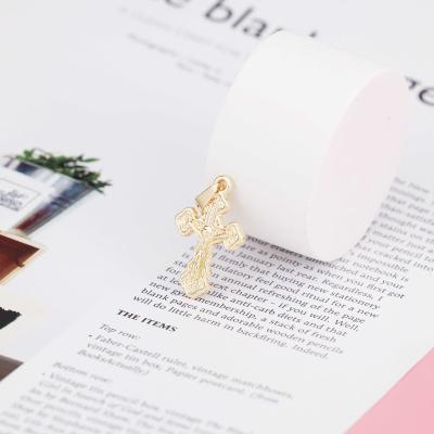 China LEJIER Fashion Non Allergic Jewelry Necklace Christian Pendant, Hot Sale 18K Gold Plating Brass Cross Pendant for sale