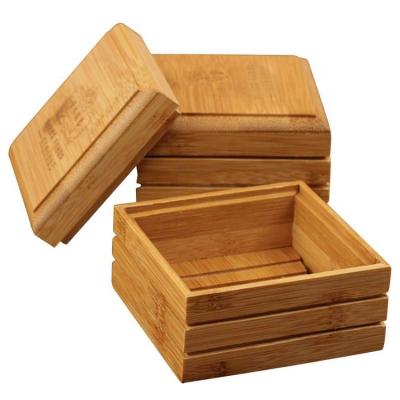 China Wholesale Cheap Viable Custom Logo Travel Dish Case China Supplier Logo Bath Decor Wooden Bamboo Soap Box Bamboo Soap Box With Lid And Drain for sale