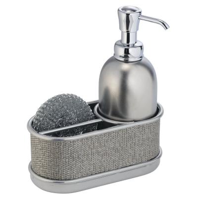 China 2018 New Products Home Decor Kitchen Sink Foam Soap Dispenser Refillable Stainless Steel Foam Liquid Soap Dispenser With Trolley Sponge Holder for sale