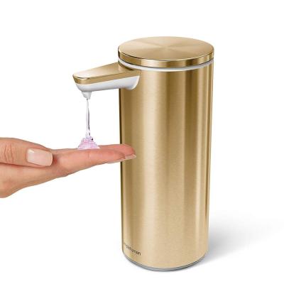 China Foam 2019 Hotel Amazon Success 5 Star Hotel Sanitizer Liquid Foam Soap Dispenser Hand Touch Sensor Free Automatic Soap Dispenser in Brass Effect for sale