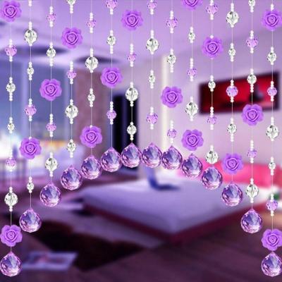 China China Chinese Handmade Plastic Bead Acrylic Purple Crystal Glass Beaded Curtain For Wedding Decoration Windows Vintage Wooden Door for sale