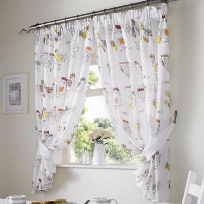 China Chinese Wholesale Luxury Fruit Designs Blackout Fancy Cafe Kitchen Pure Home Curtains Set 2 Tiers And Valance Swags For Window Door for sale