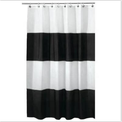 China China Factory Wholesale Waterproof Black And White Blue Color PVC Strip Shower Curtains for sale