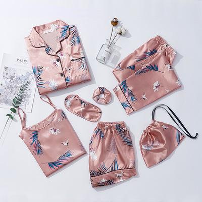 China QUICK DRY 100% Satin Sleep Wear 2021 Christmas Pajamas Cotton Pajamas Sleepwear Sets Women's Sleepwear Set for sale