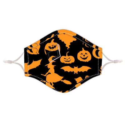 China Eco-friendly Christmas Festival Halloween Party Cosplay Facemask With Straw Holes Washable Adjustable Printed Cotton Customized LOGO for sale