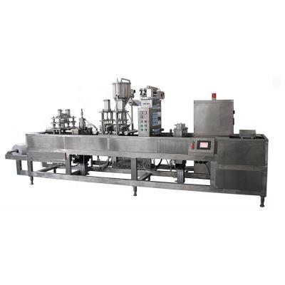 China Automatic CLOTHING PET Plastic Liquid Water Cup Forming Filler Sealer Machine for sale